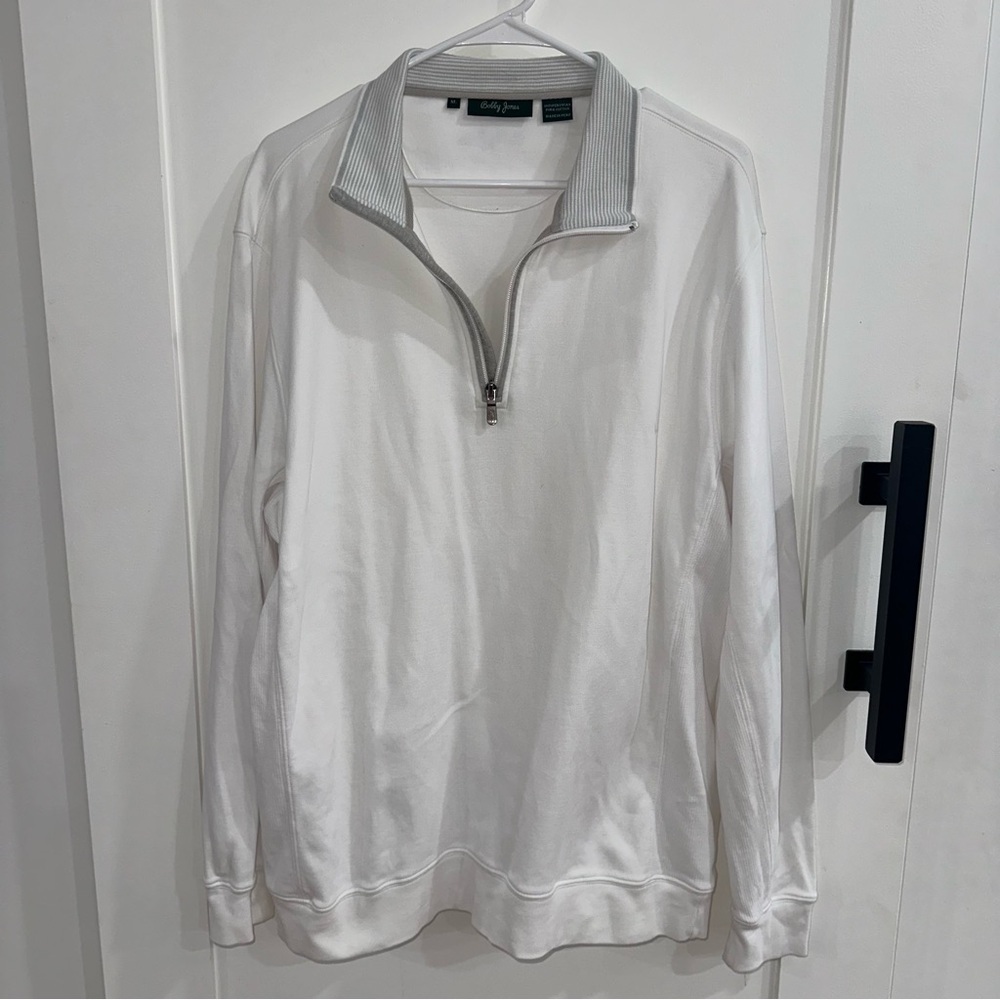 Bobby Jones 1/4 Zip Pullover XL White 100% Peruvian Pima Cotton